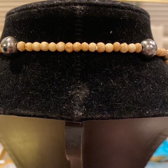 Carnelian and OrganicBeaded Necklace. Silver Tone Findings. No Clasp - Picture 10 of 10